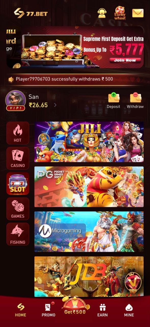 Slots lobby listing JILI, PG Soft, Microgaming and JDB studios